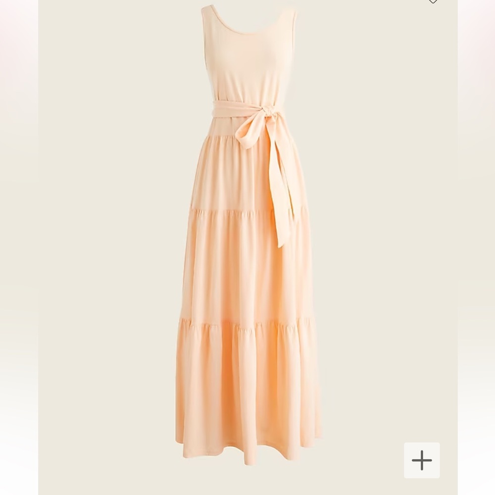 Jcrew broken peach tiered maxi dress